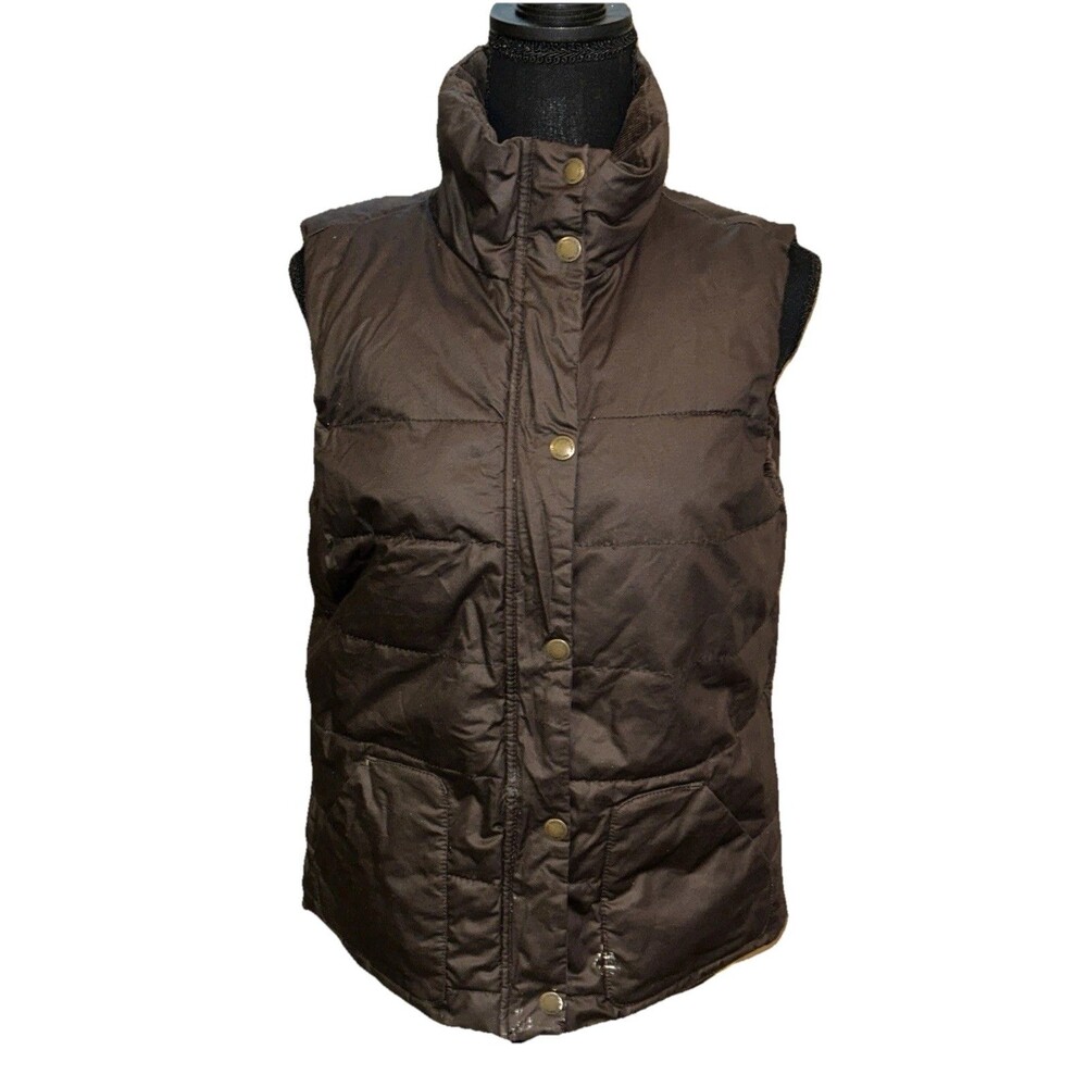 L.O.G.G. Size 8 Brown Sleeveless Puffer Vest Full Zip Jacket